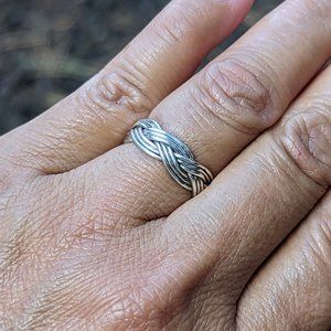 Handcrafted Navajo‎ Braided Ring Band Native American Southwestern Sterling Sz 7